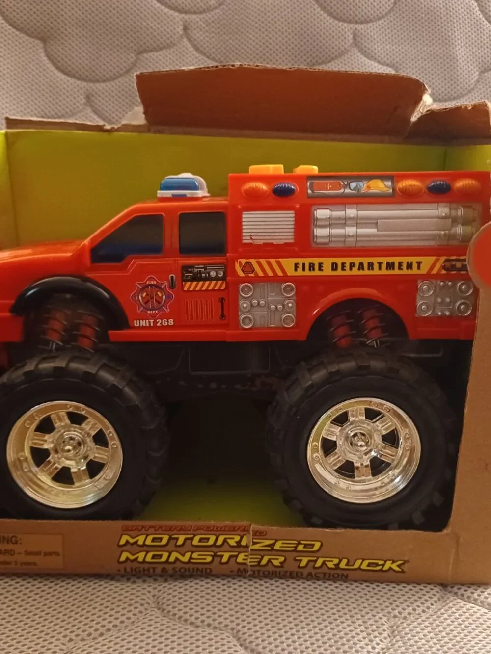 Fire Engine Monster Truck Toy Kids Electric Motor Emergency Vehicle NEW